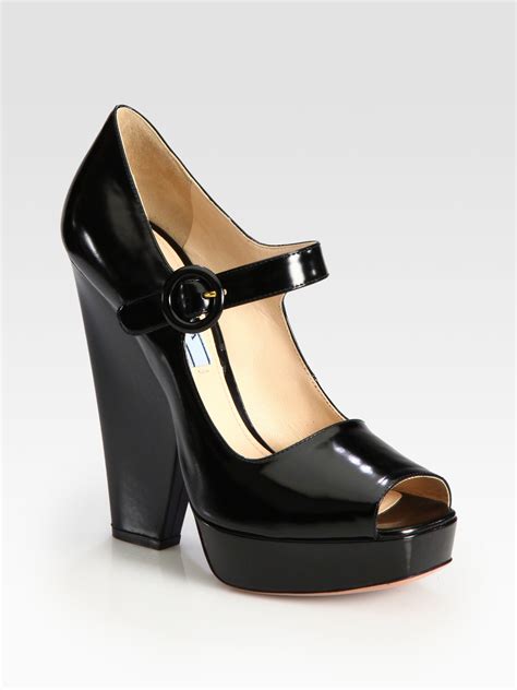 prada black platform shoes|Prada high heels platform.